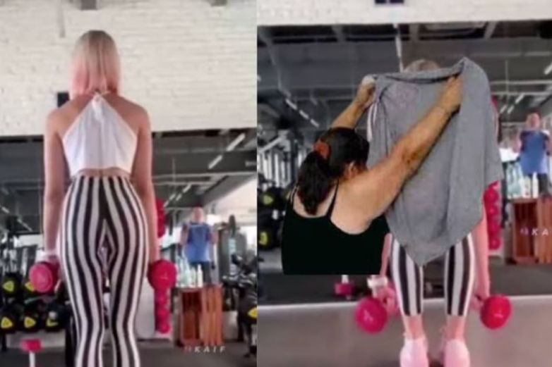 Video: Mujer hipnotiza a todos por su peculiar pantalón en gym 
