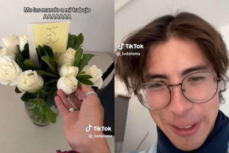 Video: Hombre llora porque su novia le regaló flores