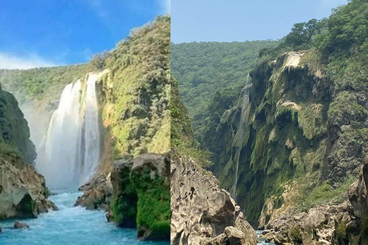 Reportan casi seca la cascada de Tamul en la Huasteca Potosina