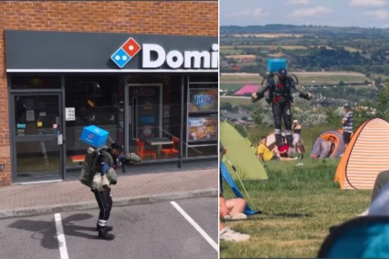 Domino's entrega su primera pizza usando un jetpack