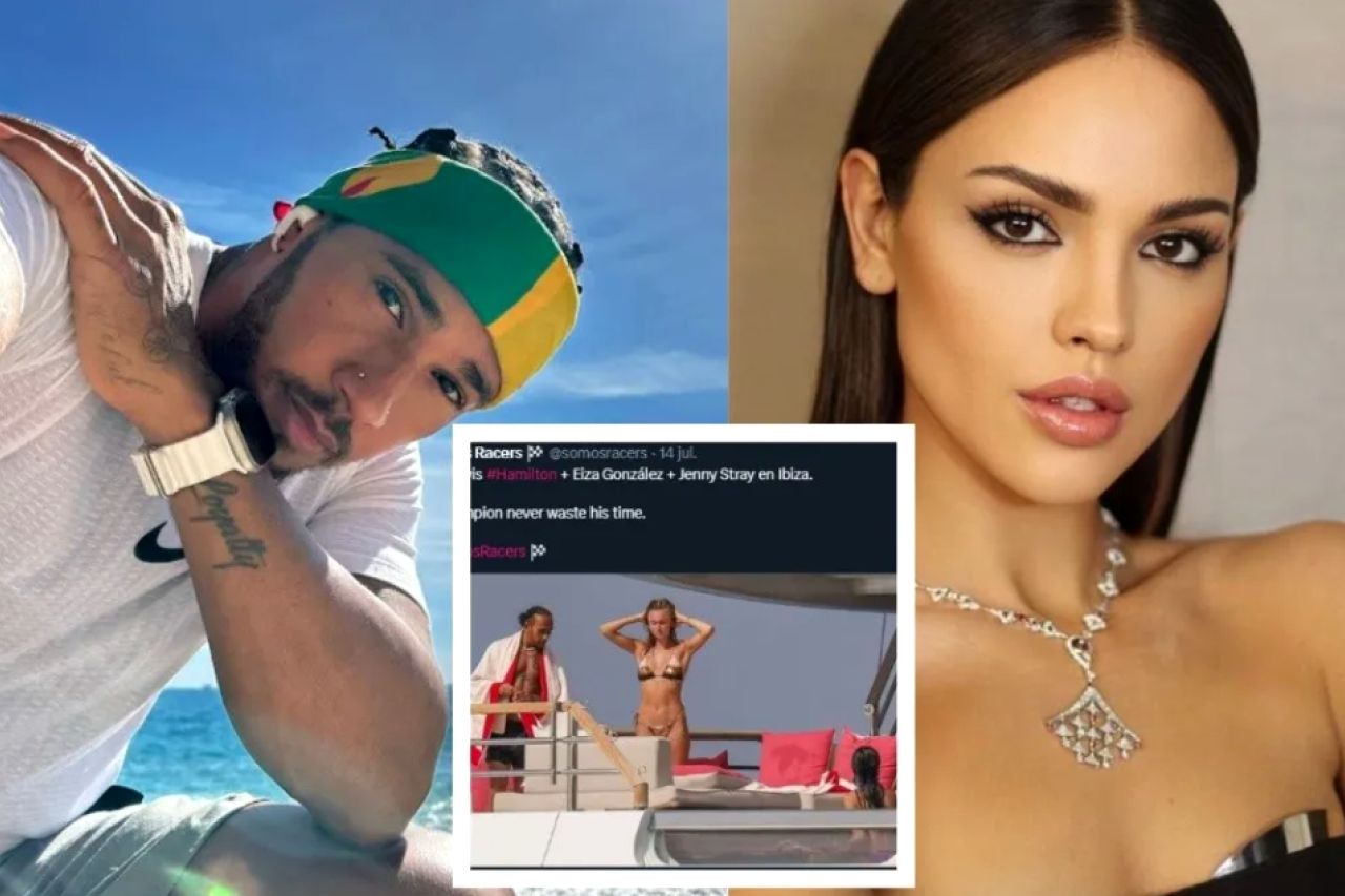 Captan a Eiza González descansando en yate con el piloto Lewis Hamilton