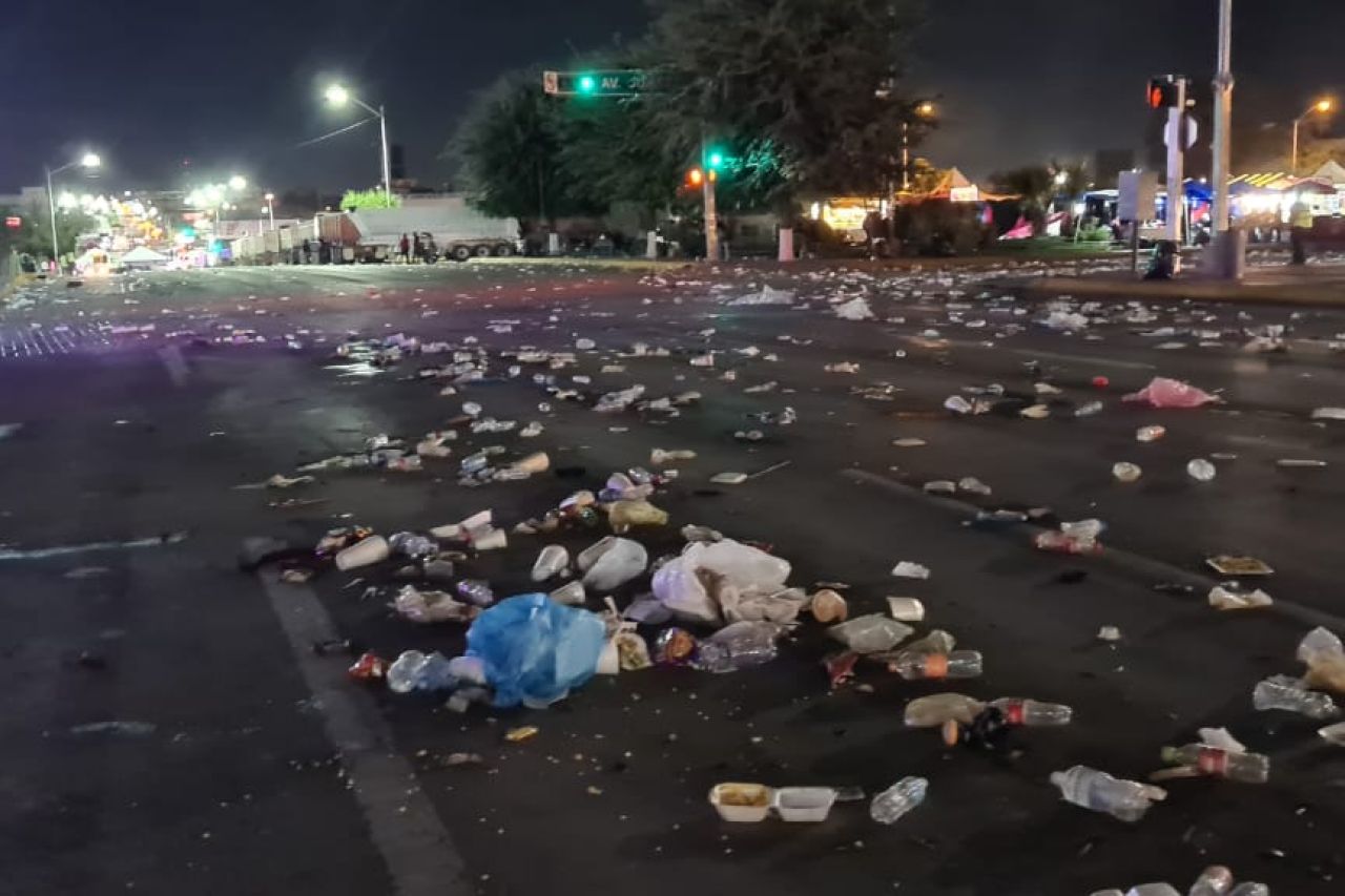 Recogen 15 toneladas de basura tras festejos patrios en Chihuahua