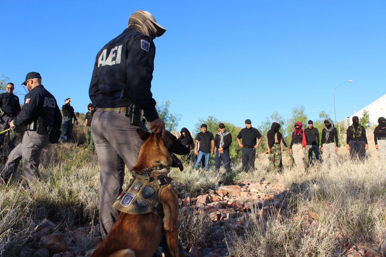 Participan cadetes de la SSPE en práctica de rastreo con la FGE
