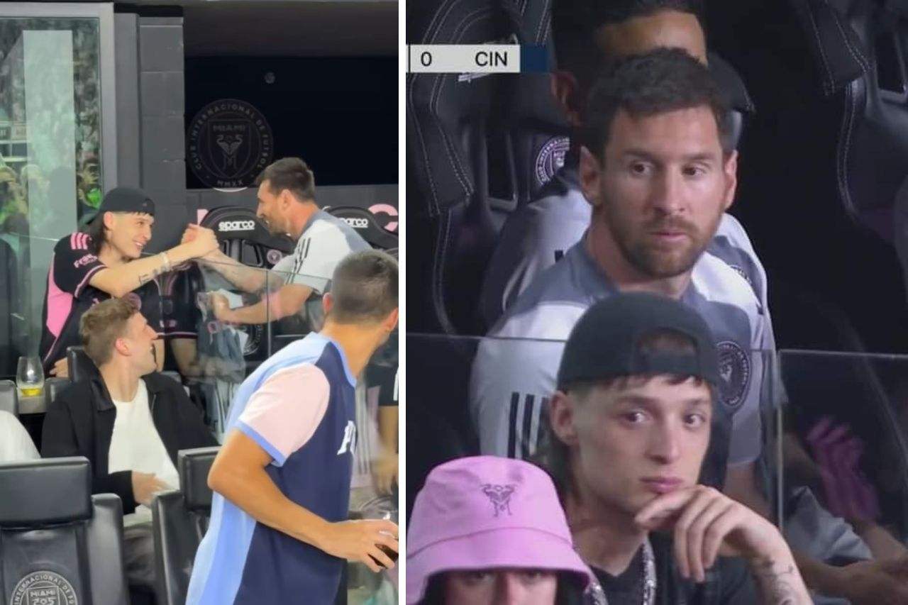 Video: Peso Pluma convive con Messi en el estadio del Inter Miami