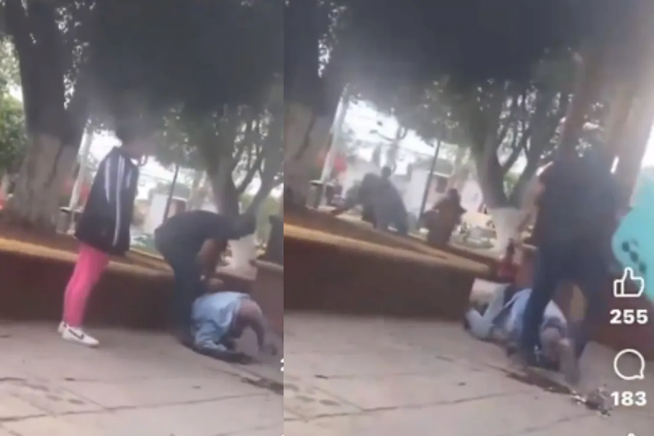 Captan a sujeto pateando a hombre de la tercera edad en Quer taro