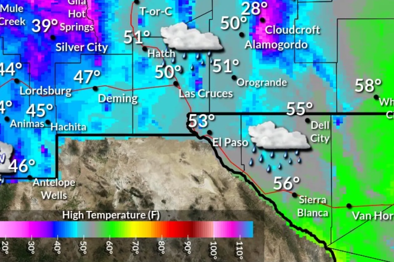 Prevén chubascos de nieve mañana en El Paso