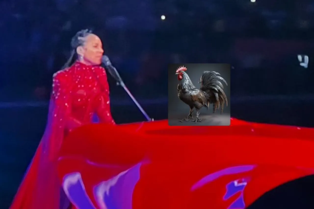 Video: Alicia Keys se viralizó en el Super Bowl... por su 'gallo'