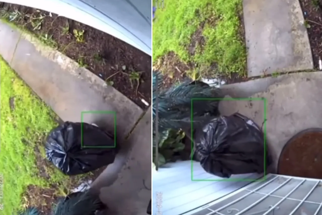 Hombre se disfraza de bolsa de basura para robar paquetería de su vecino