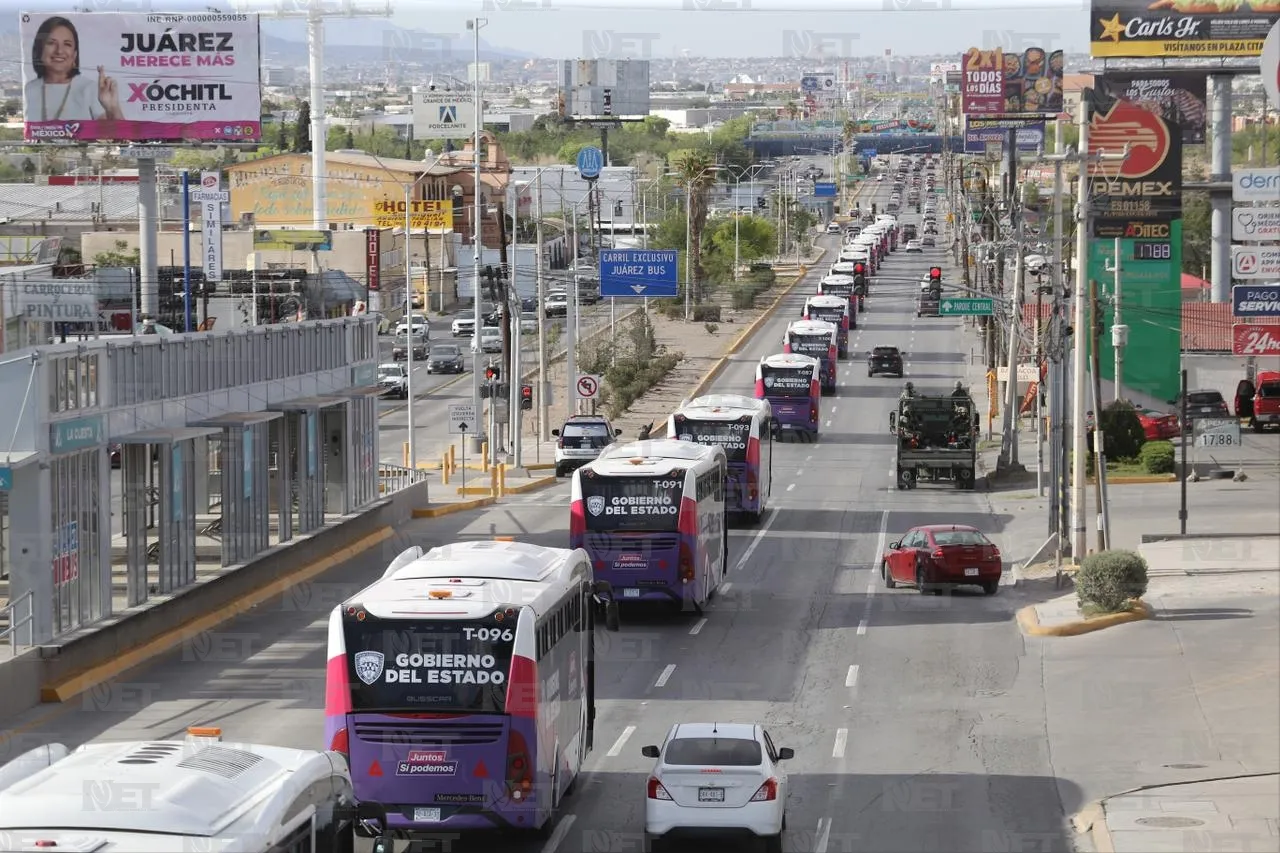 Arriban a Juárez 22 camiones nuevos para el BRTII
