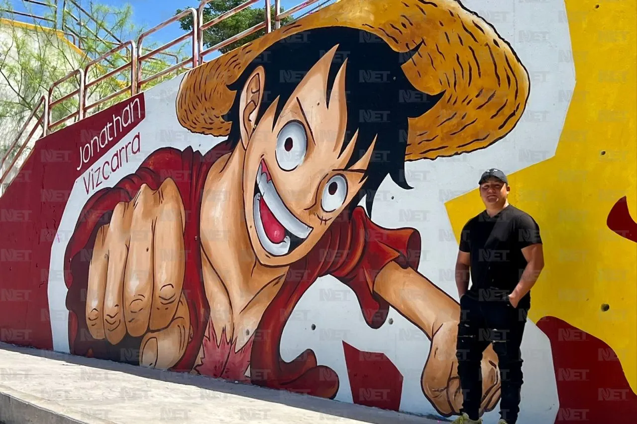 Pintan mural de Luffy de One Piece en Juárez