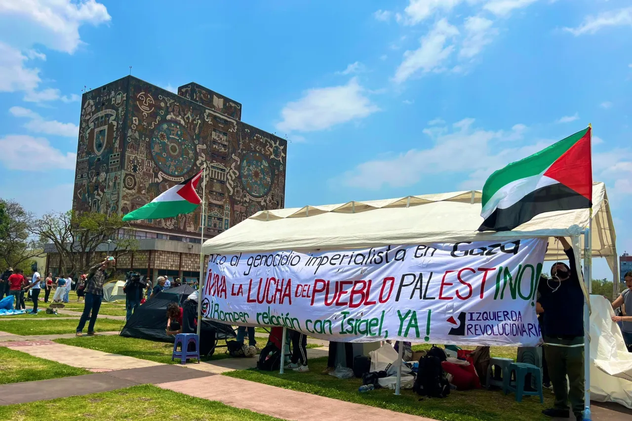 Video: Montan campamento en la UNAM en apoyo a Palestina
