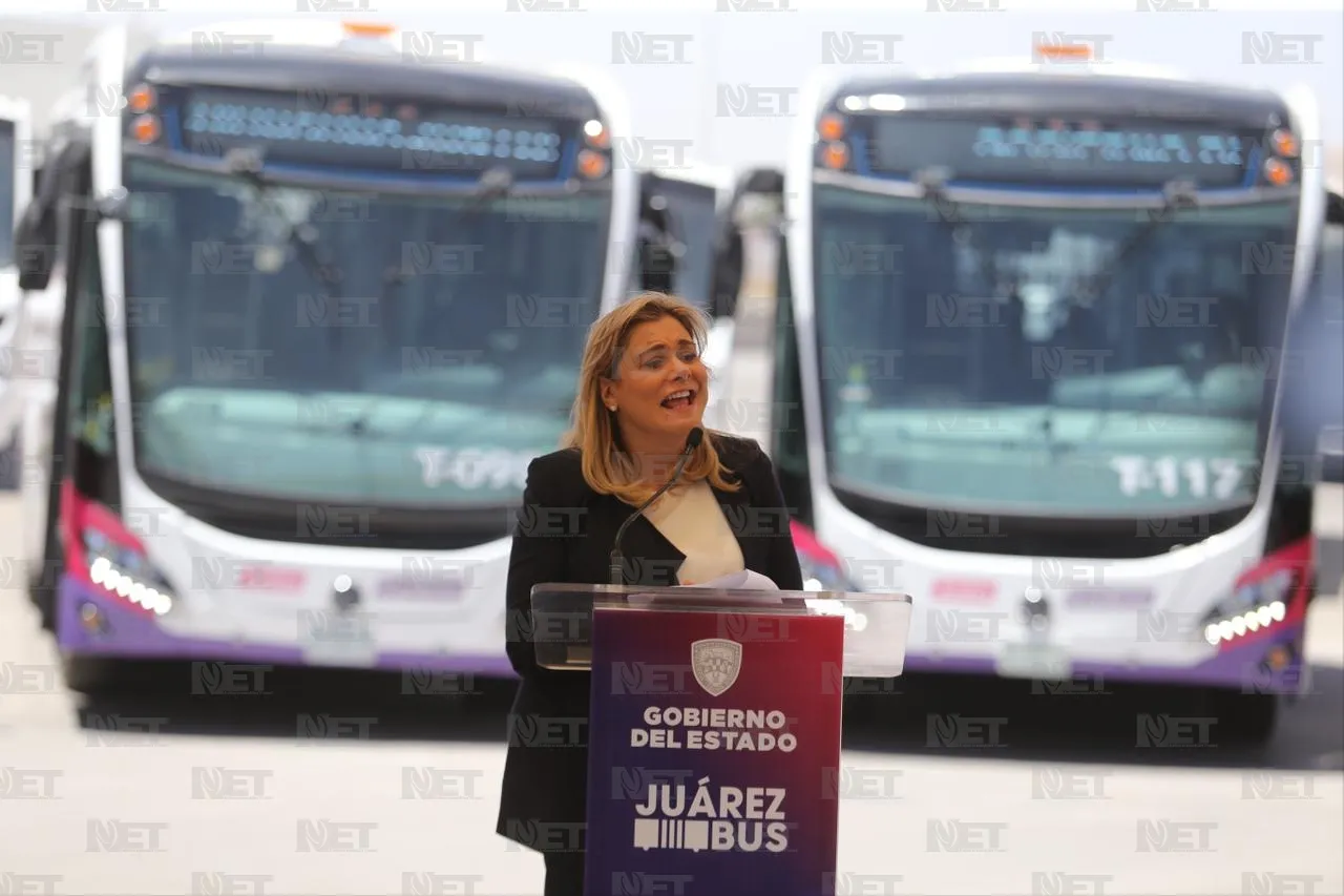 Encabeza Maru recorridos de prueba del Juárez Bus