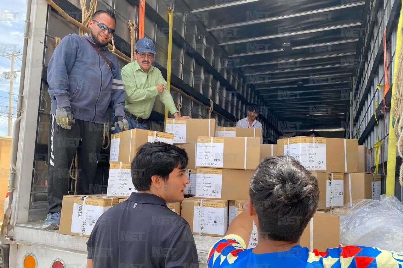 Llegan paquetes electorales a juntas distritales ejecutivas del INE en Juárez