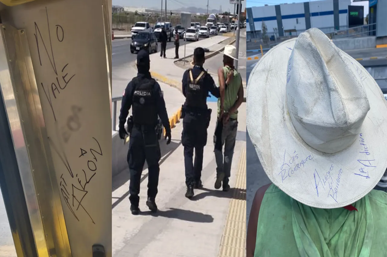 Detienen a hombre que hizo rayones al Juárez Bus