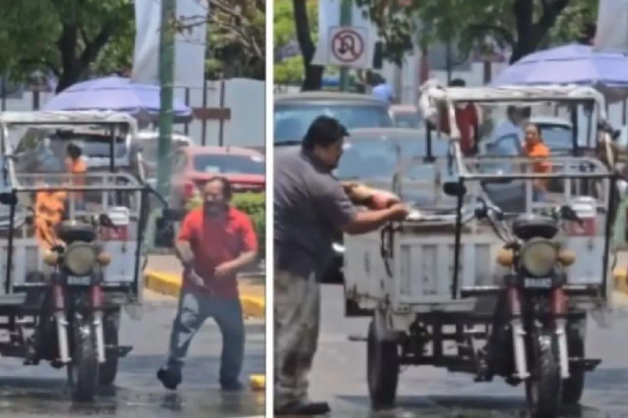 Video: Hombre apaga incendio en moto con un 'cocón' bien frío