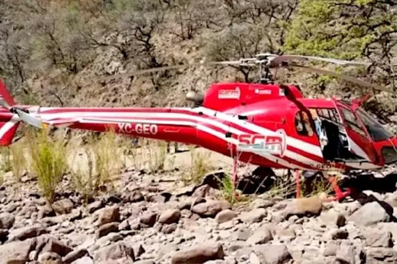 Aterriza de emergencia helicóptero en frontera de Chihuahua y Durango