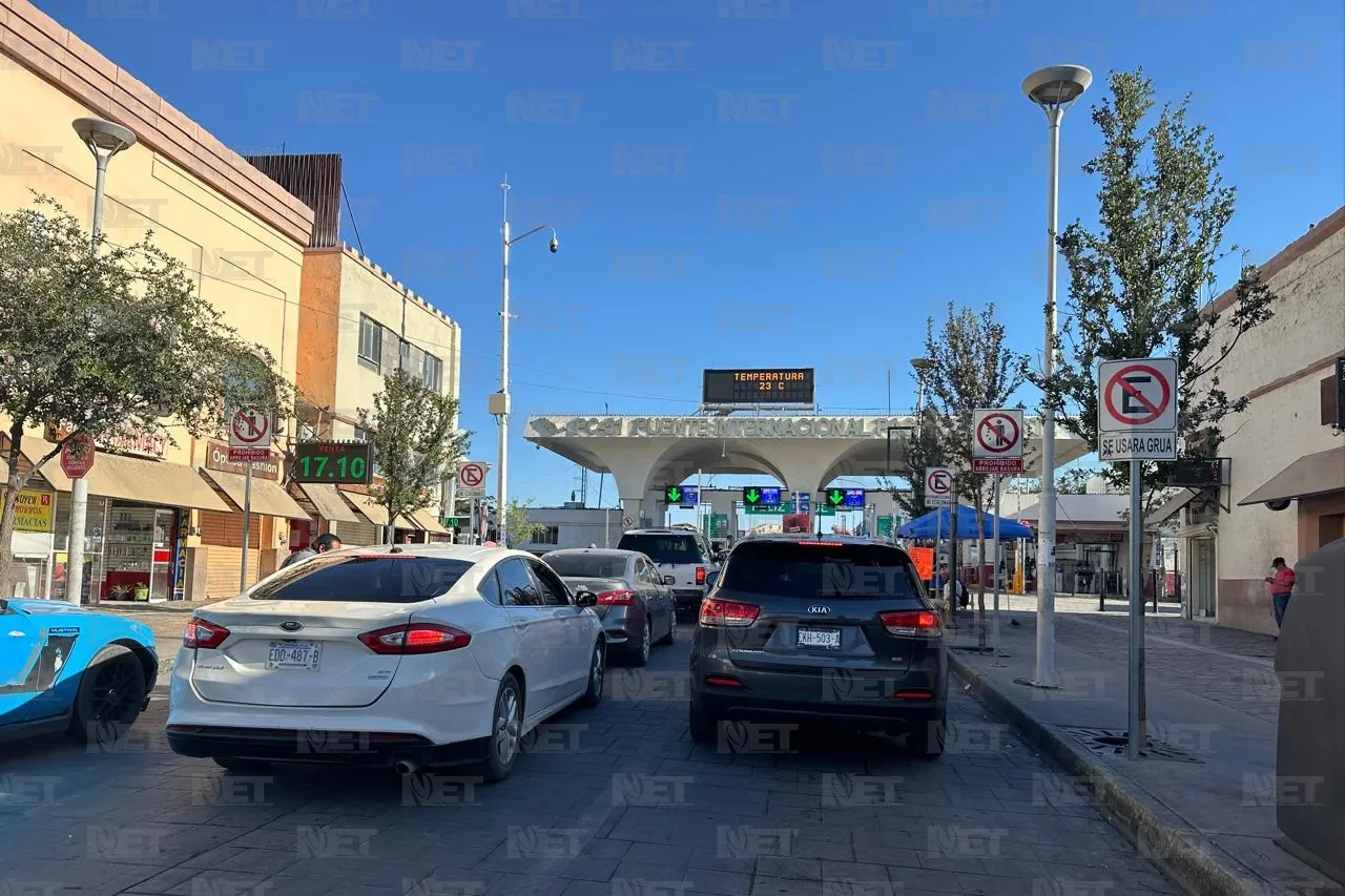 Registran puentes más de una hora para cruzar a El Paso 