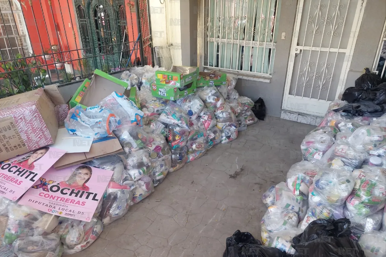 Ciudad Juárez: Descubren casa con despensas y propaganda política