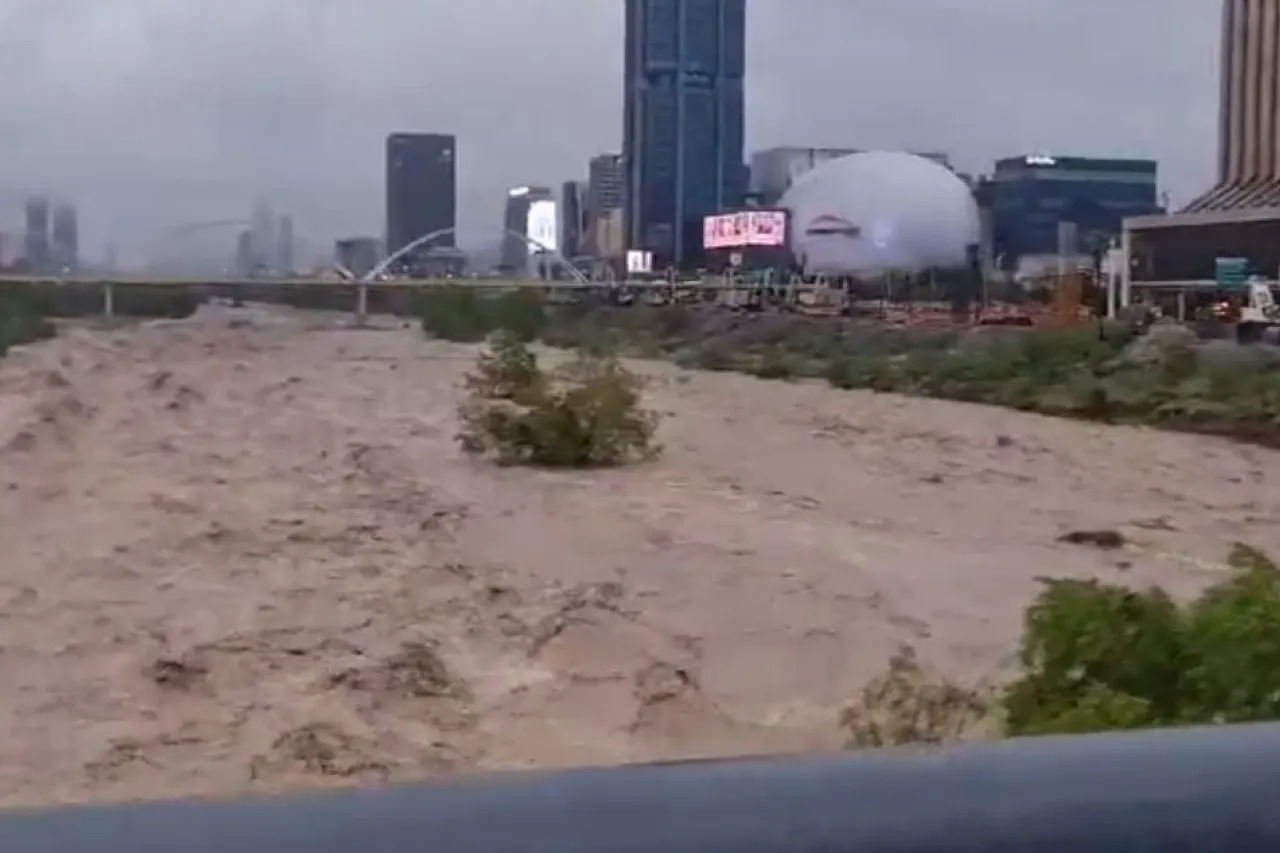 Así luce el cauce del río Santa Catarina de Monterrey por 'Alberto'