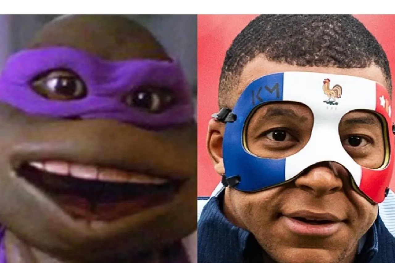 Se hizo canon: Mbappé entrena con máscara y parece tortuga ninja