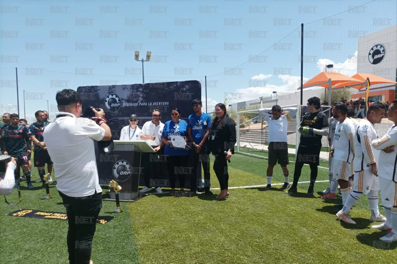 Con torneo de futbol, BRP entrega alimentos para comedor comunitario