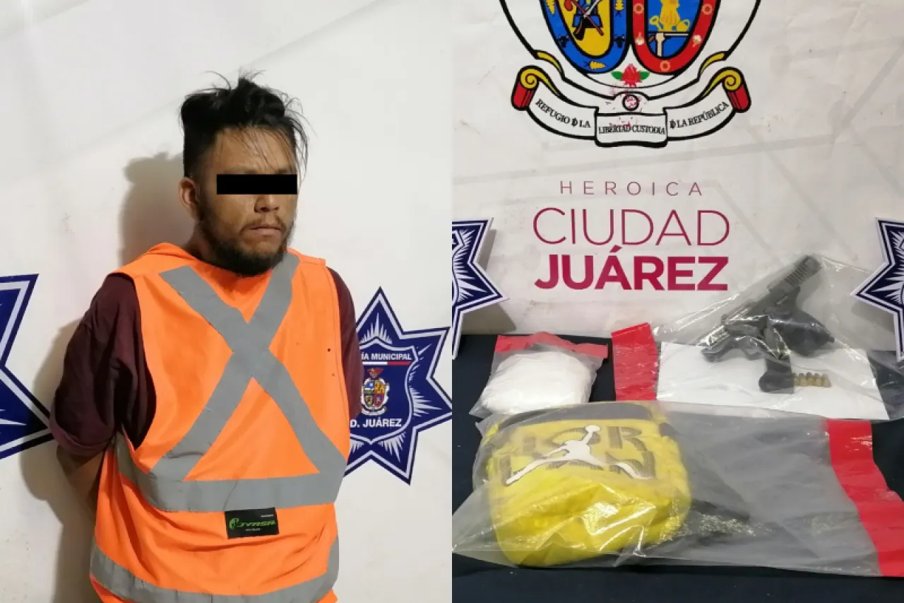 Hombre cae de una barda al huir de la Policía; aseguran arma y cristal