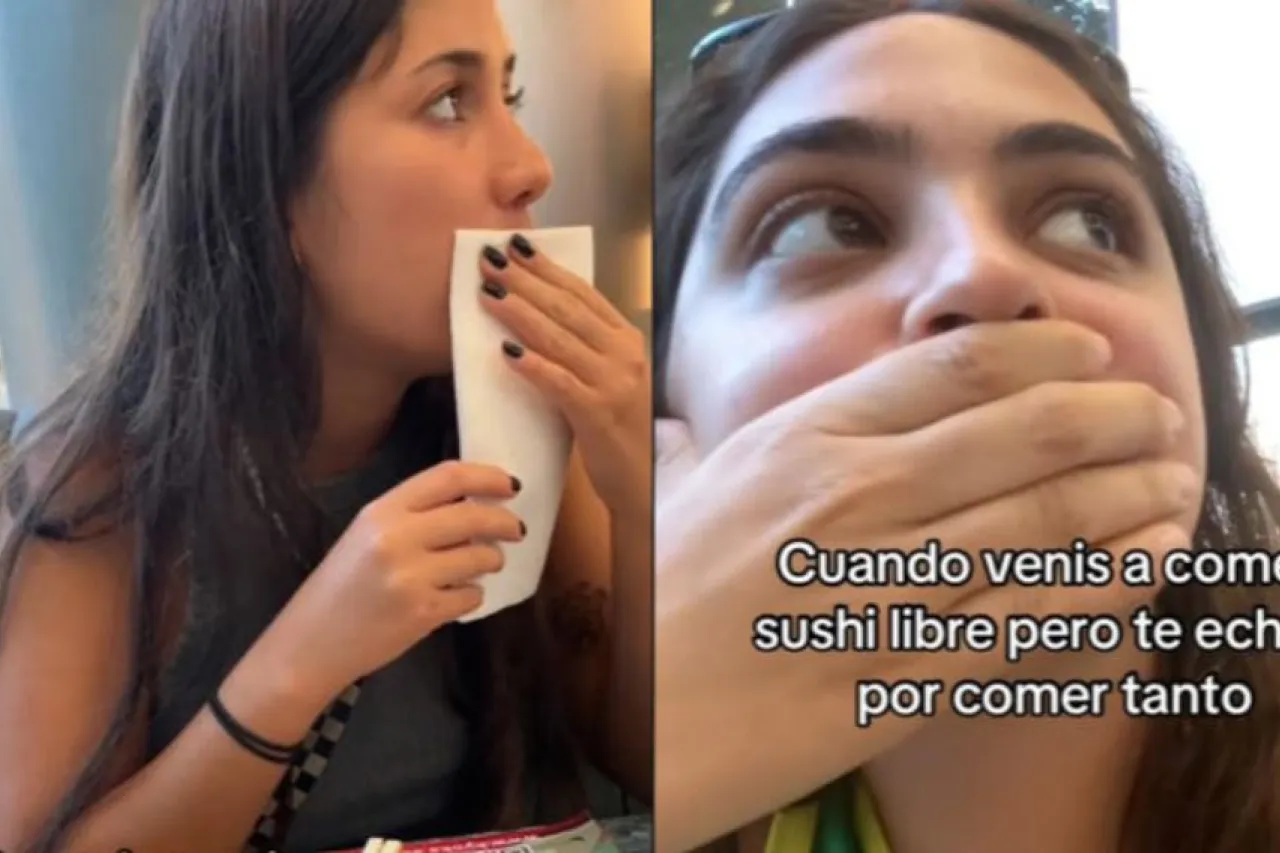 Video: Corren a jóvenes de buffet de sushi por comer mucho