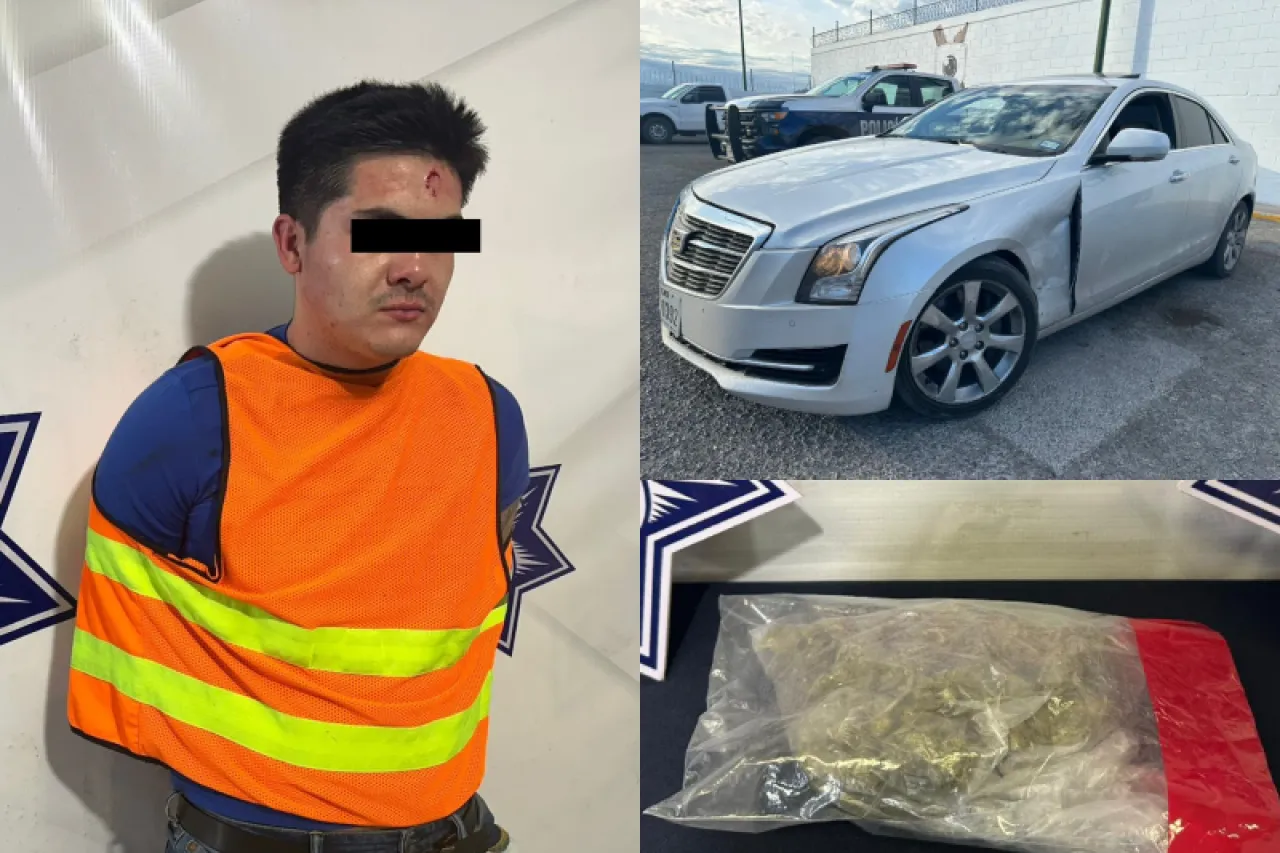 Trata de huir a El Paso, choca y le descubren marihuana en su auto