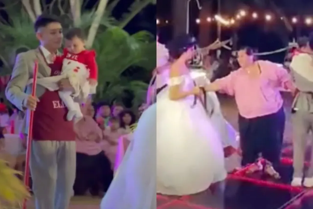 Video: Pone a su esposo a bailar como ‘mandilón’ y suegra estalla