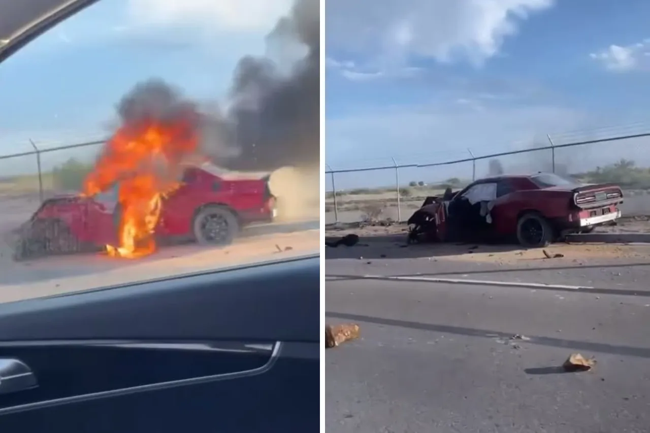 Video: Arde auto en El Paso