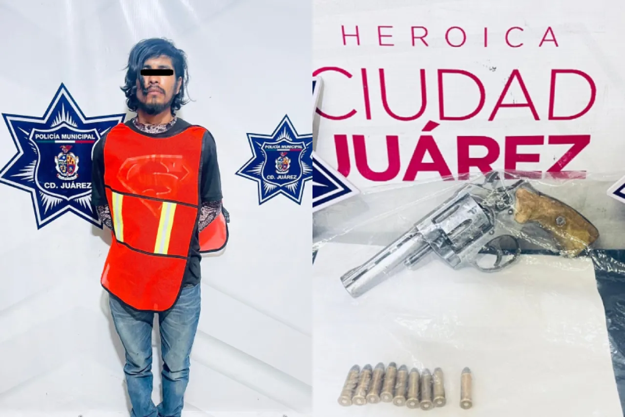 Juárez: Se intoxicaba en la calle y le hallan revólver