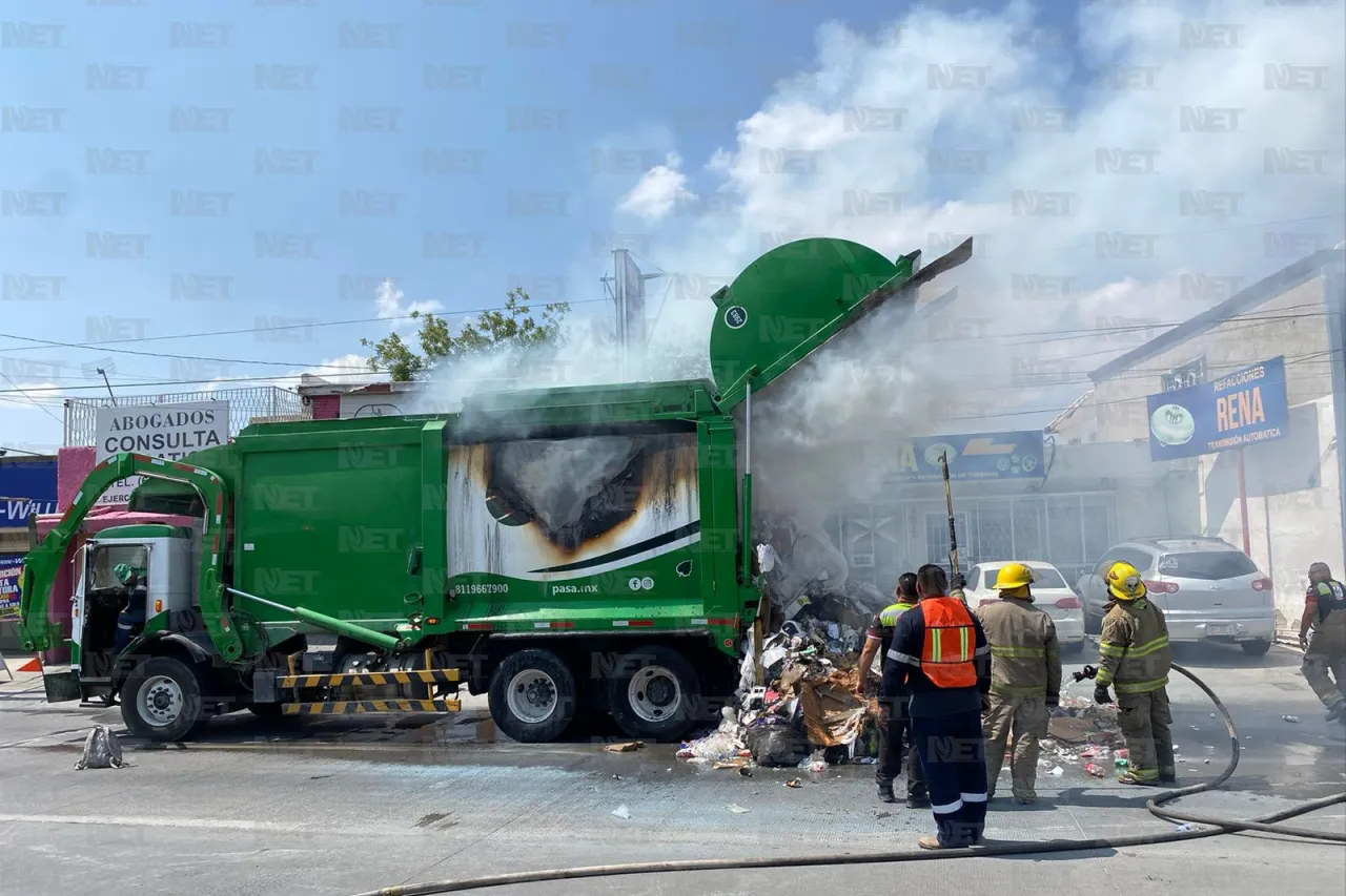 Se quema camión de basura en la Ejército 