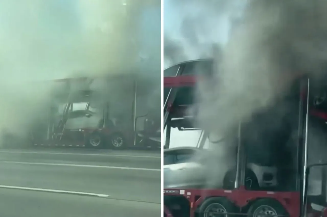Video: Arde tráiler que transportaba auto en El Paso