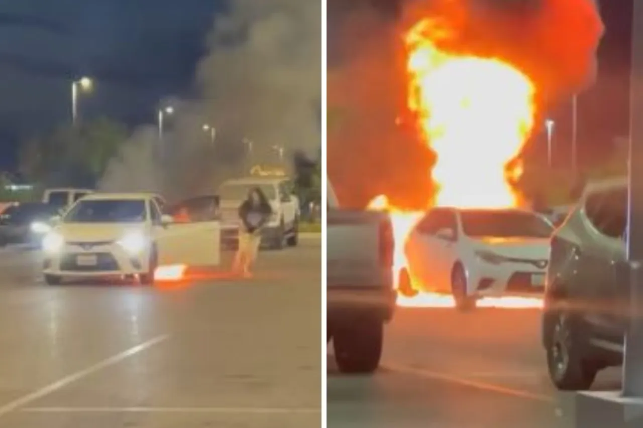 Video: Hombre logra salir de auto antes de que se incendiara en El Paso