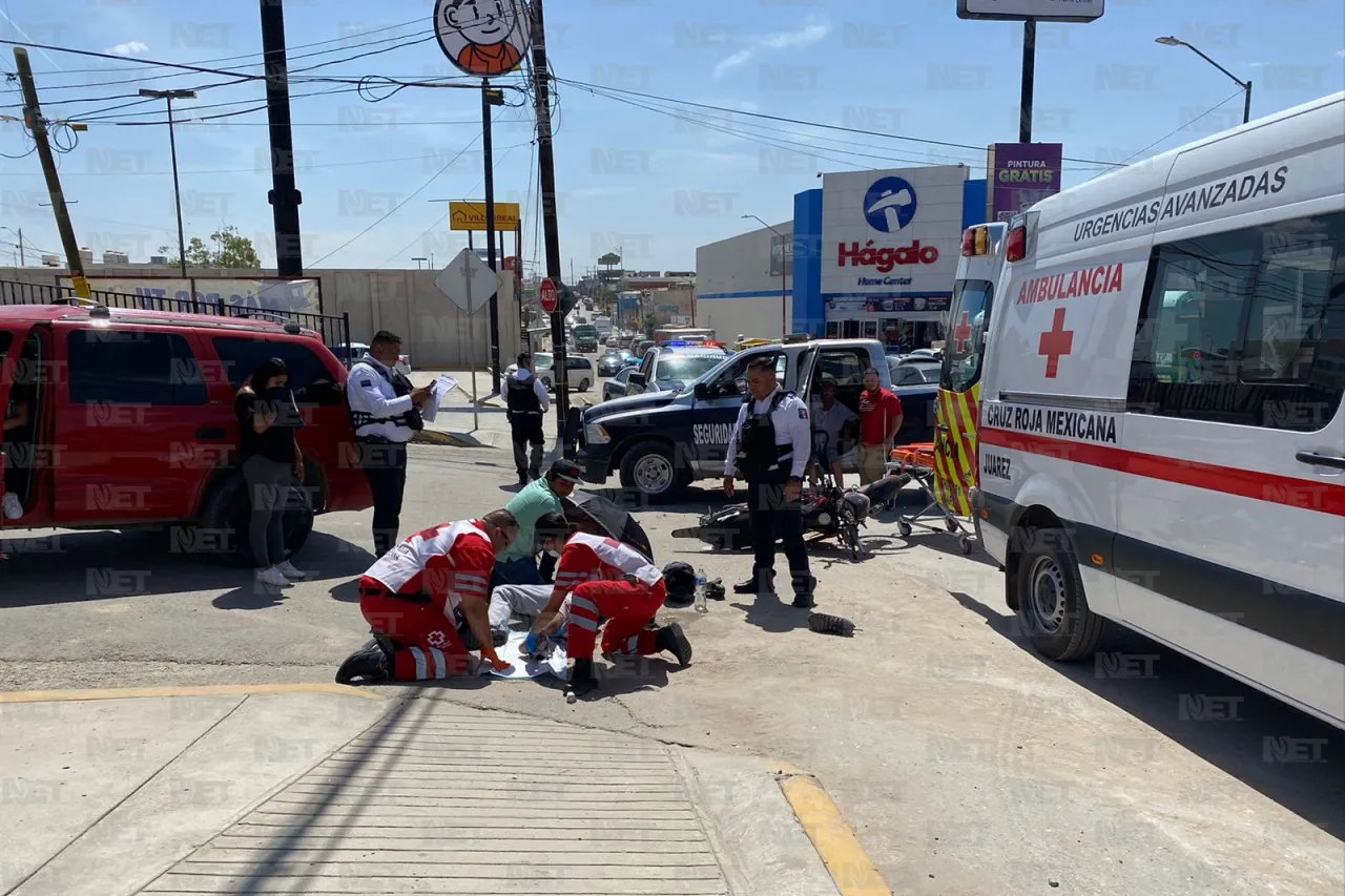 Choque entre moto y camioneta en la 16 de septiembre deja un lesionado