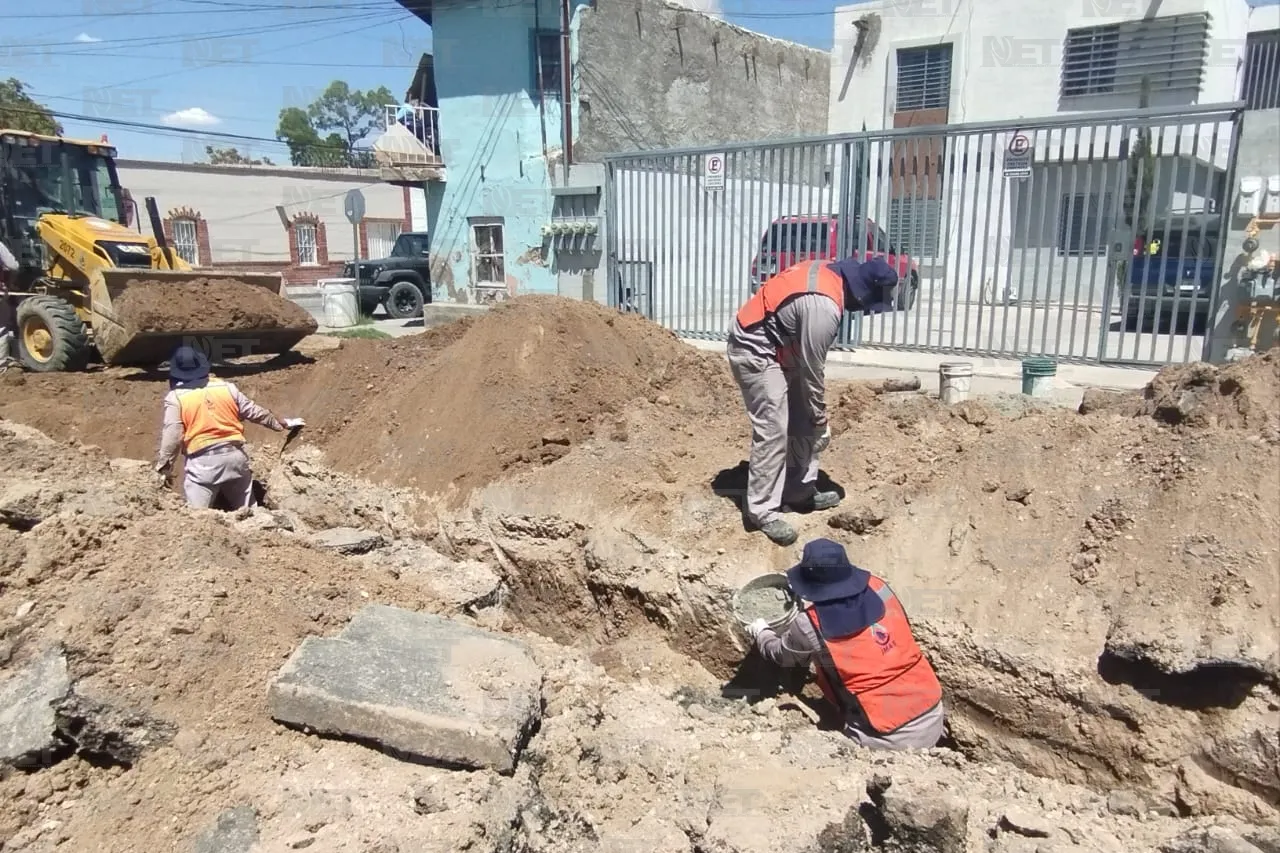 Repara JMAS hundimiento en calle Bolivia