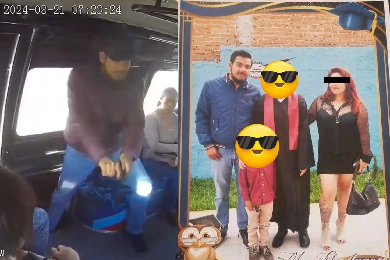 Asalta transporte público en Puebla y en redes lo identifican con todo y familia