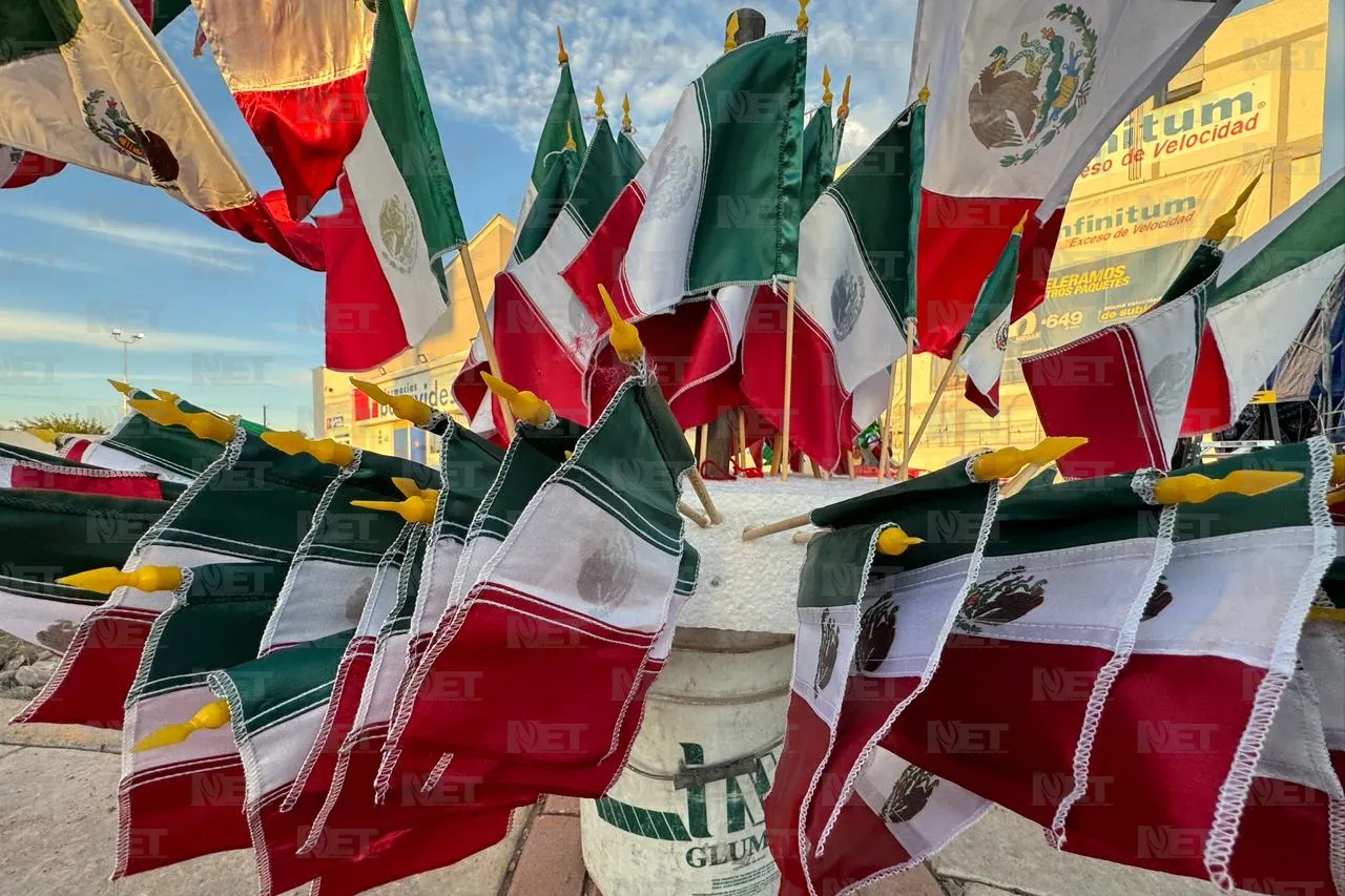 ¡Viva México! Banderas al viento en avenida De la Raza