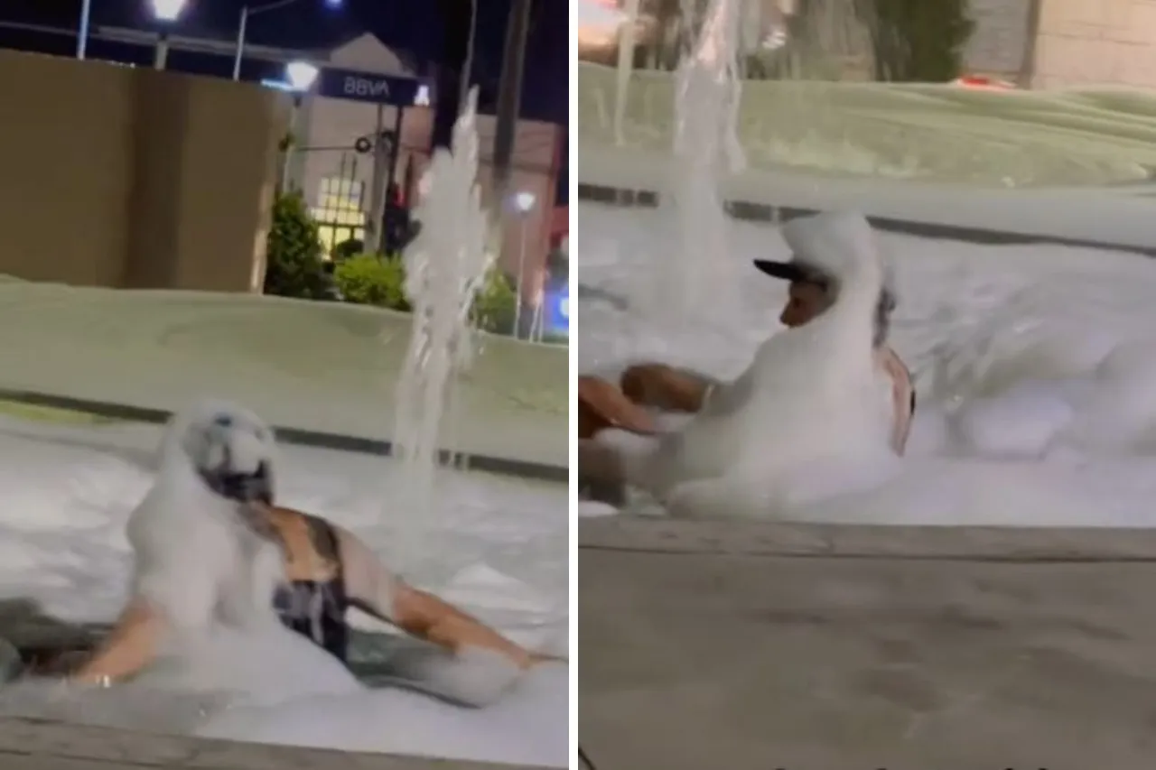 Video: Arma jacuzzi improvisado en fuente de Culiacán