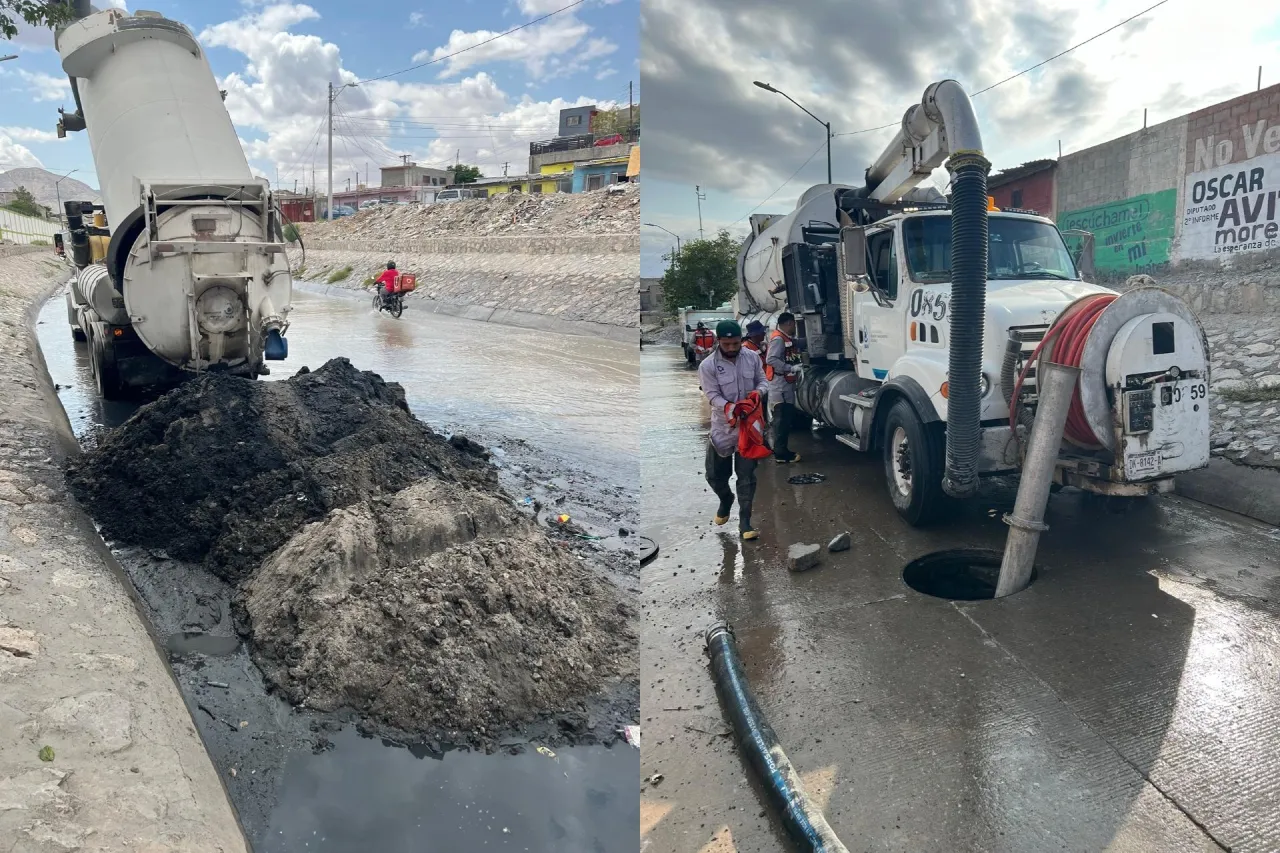 ¡Por eso brota el agua! Sacan llantas y tapete de alcantarillas en el viaducto