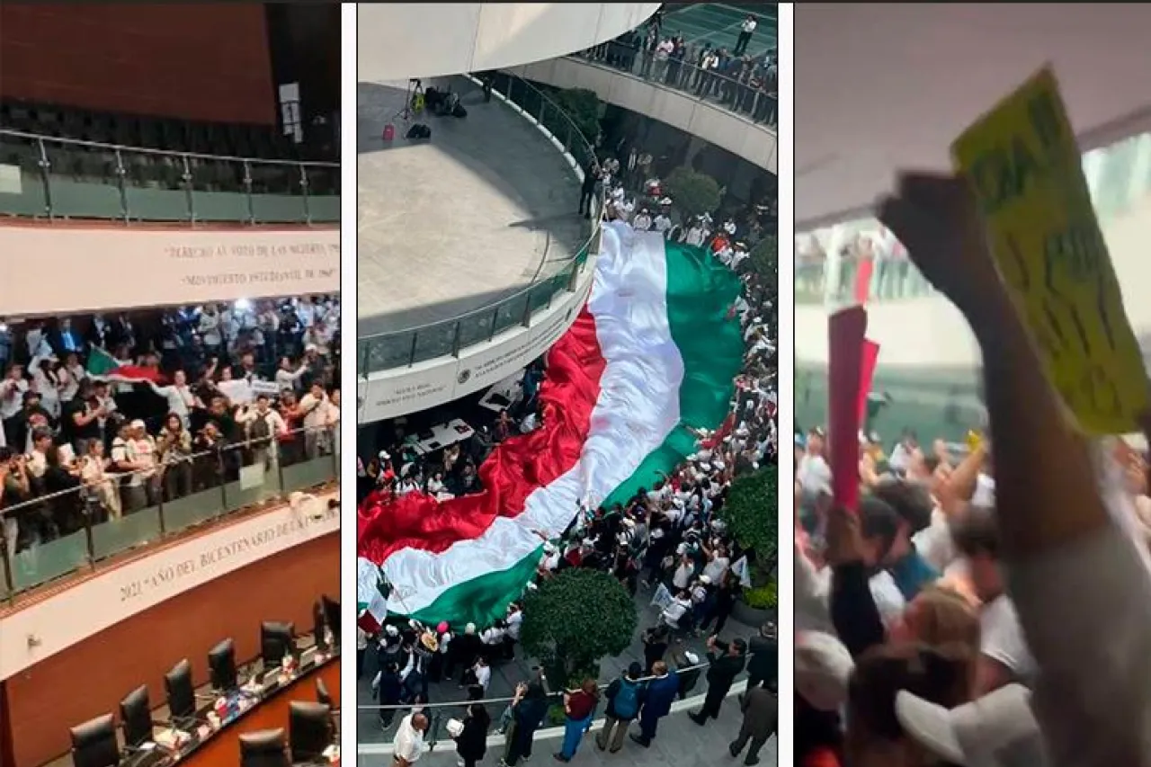 'Revientan' manifestantes discusión de la reforma judicial en el Senado