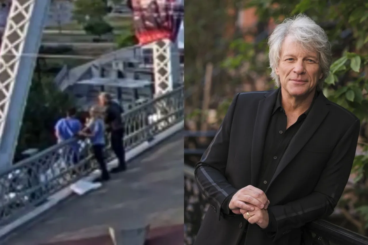 Video: Jon Bon Jovi ayuda a una mujer a bajar del borde de un puente