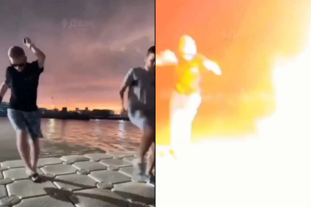 Video: Grababa baile para TikTok en un muelle y termina impactado por un rayo