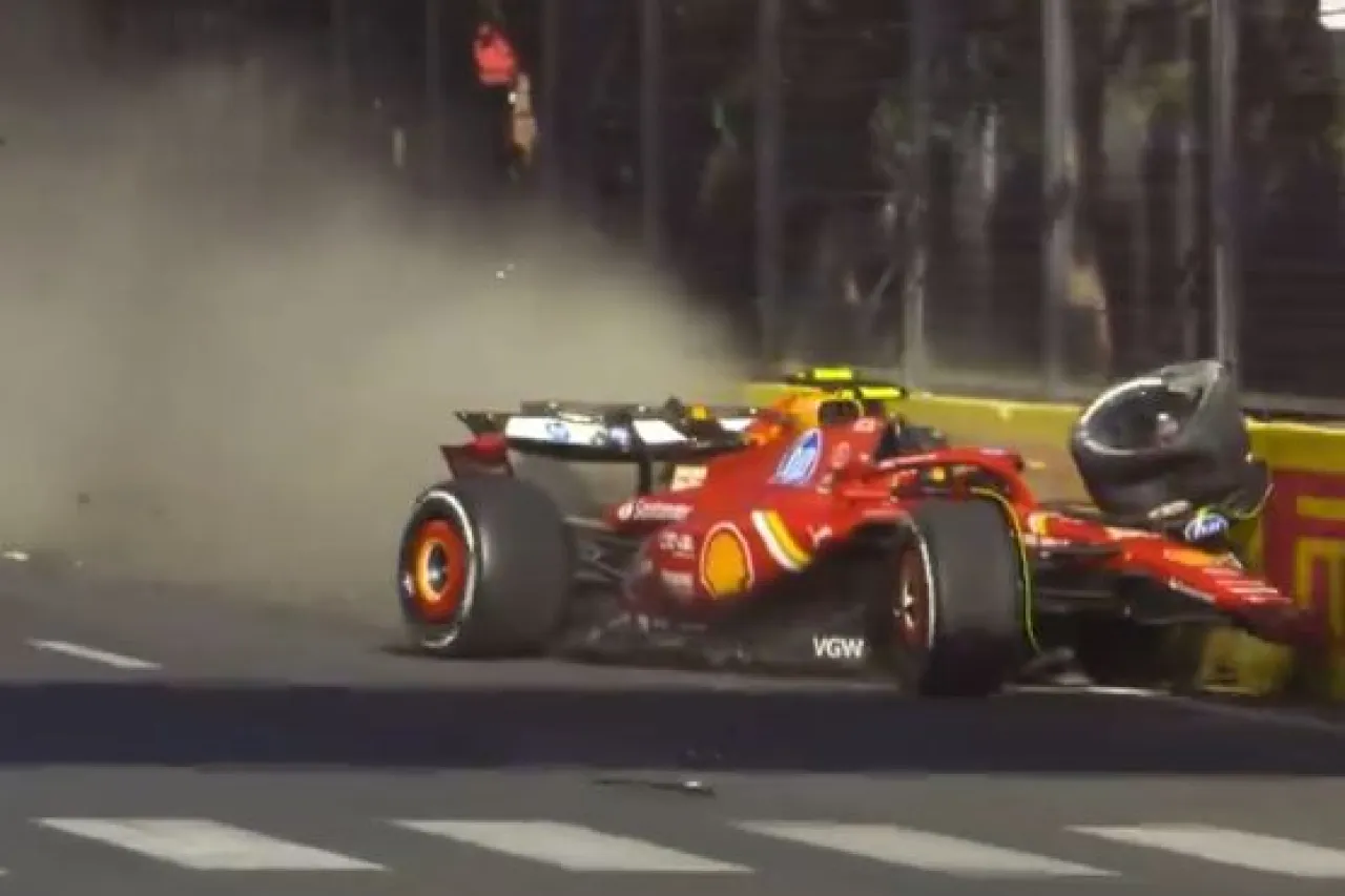 Video: Iba a podio y 'Checo' Pérez termina chocado por Sainz