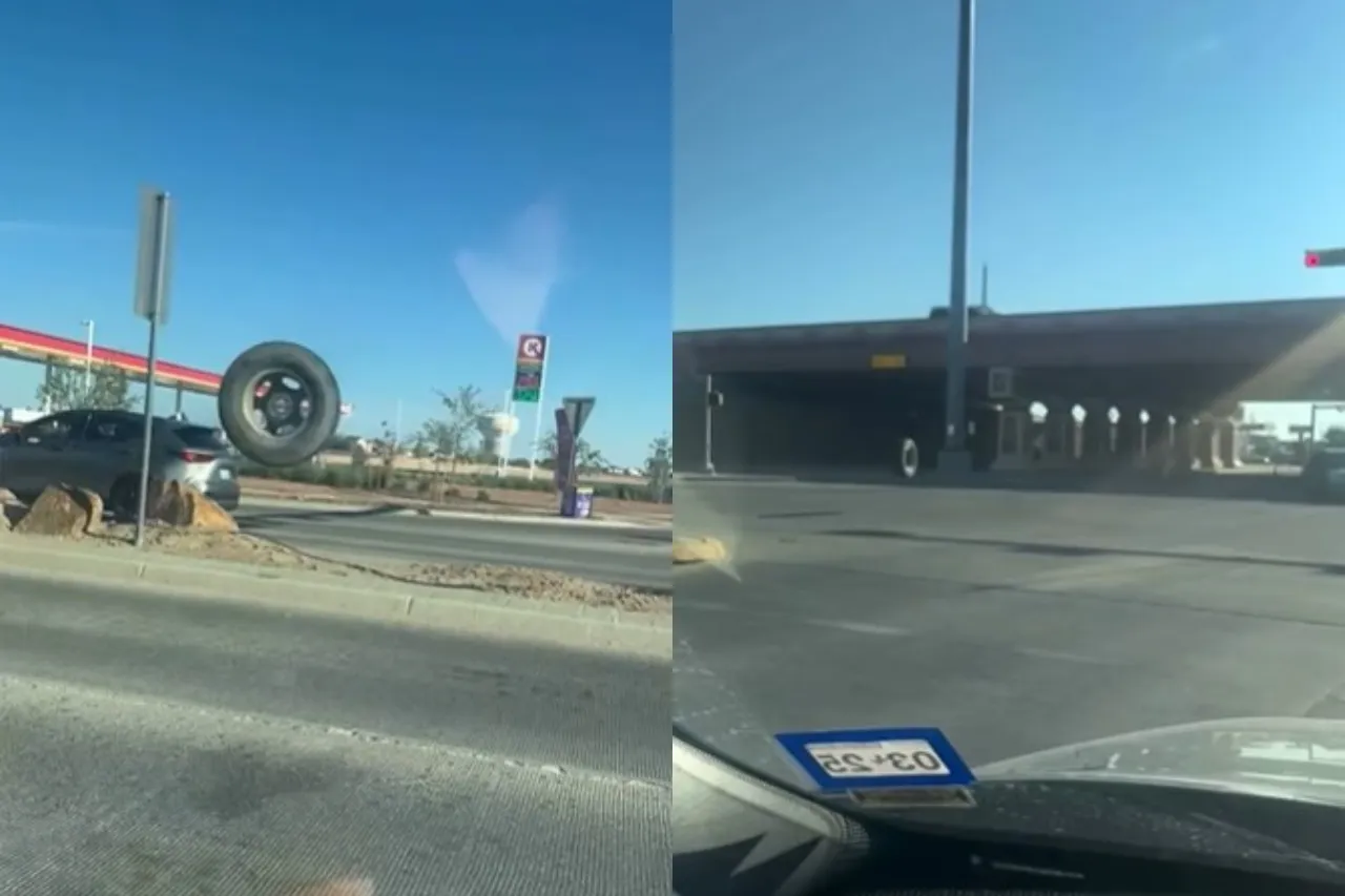 Video: Se le sale llanta a vehículo en El Paso