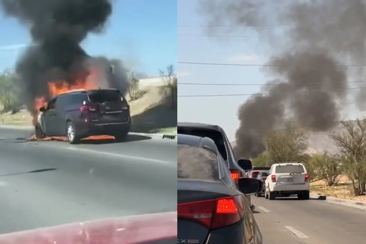 Video: Se incendia camioneta en el bulevar Cuatro Siglos