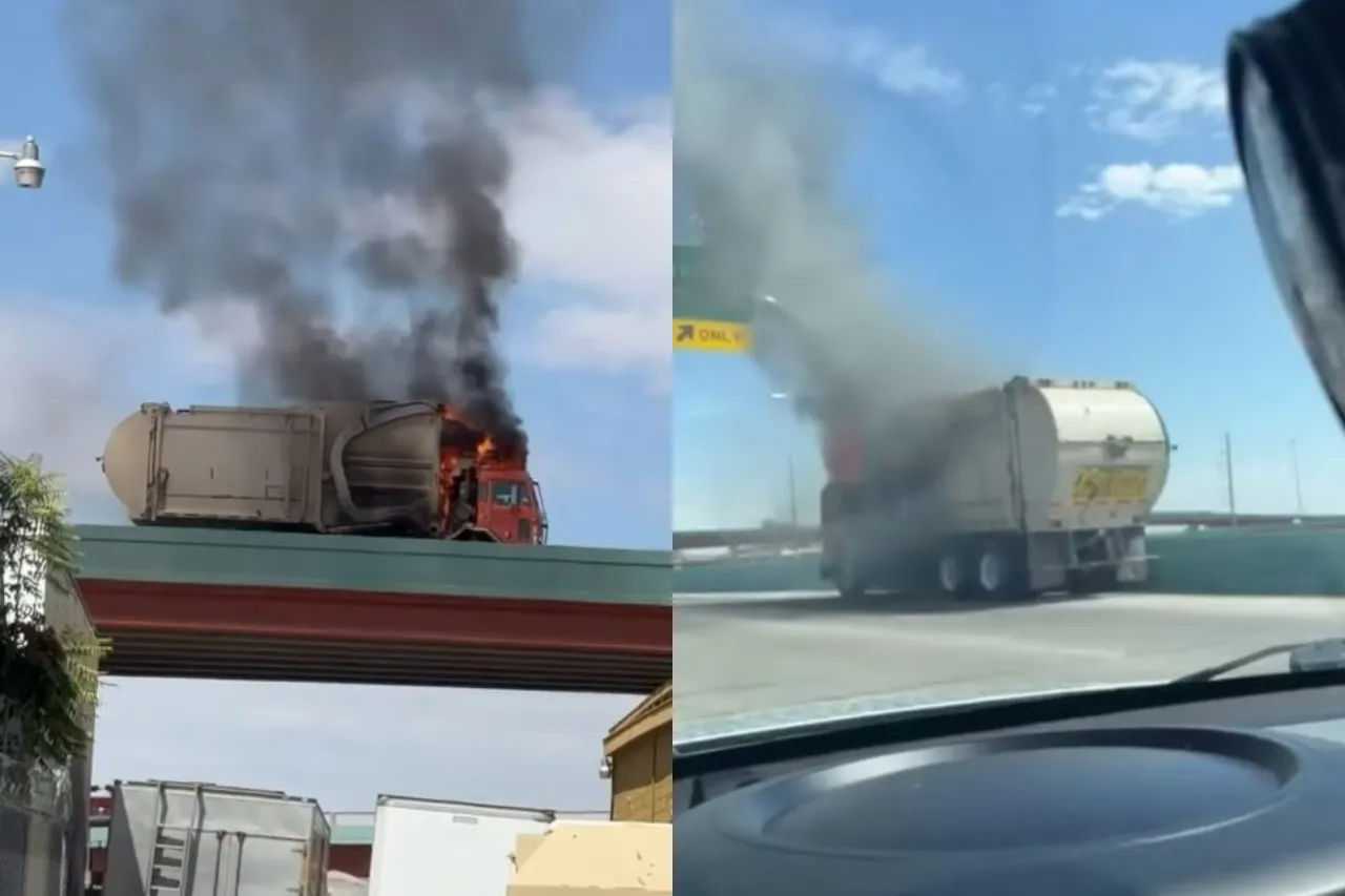 Video: Se incendia camión de basura en El Paso