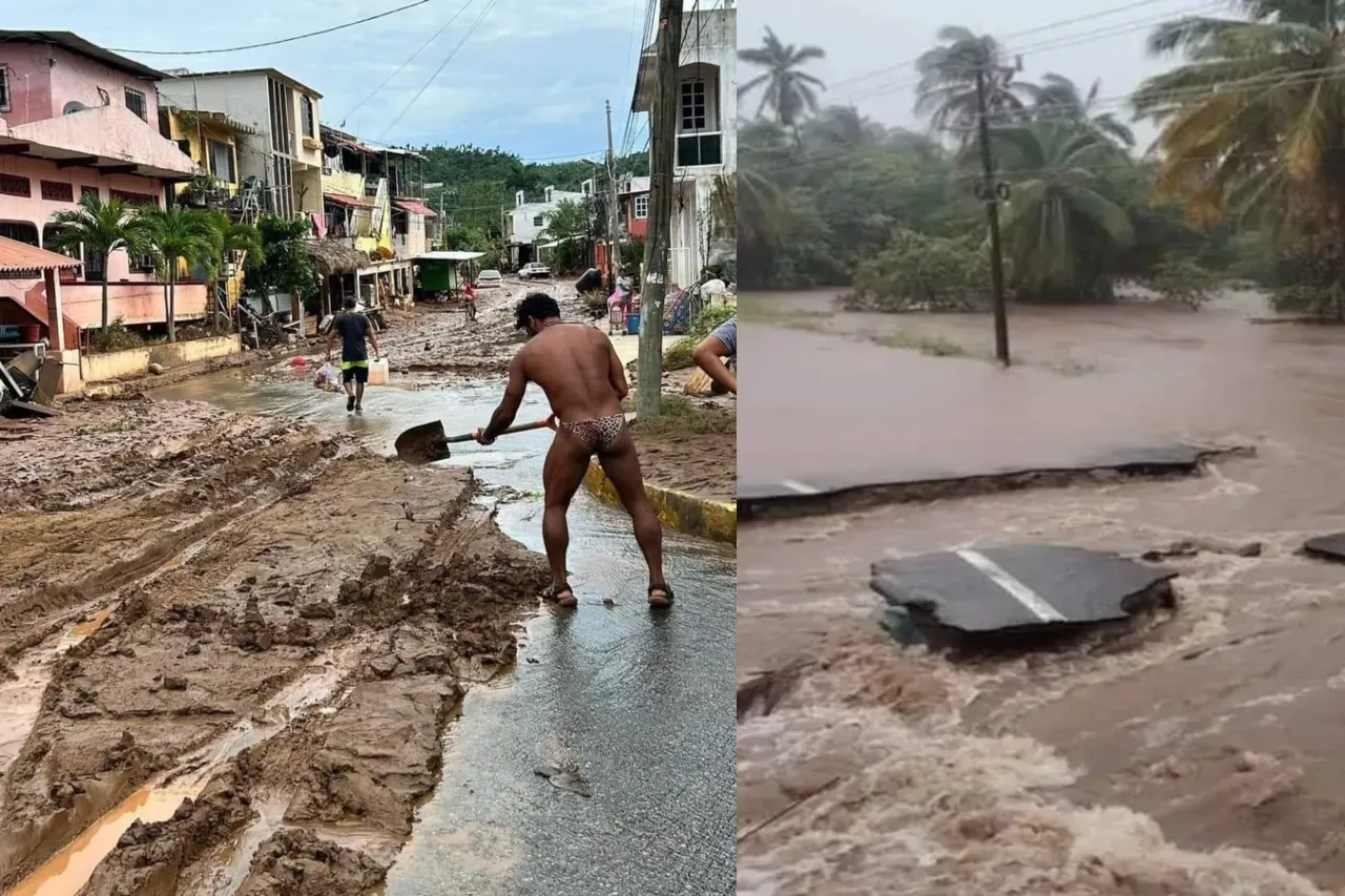 Captan a 'Tarzán' ayudando a damnificados en Acapulco