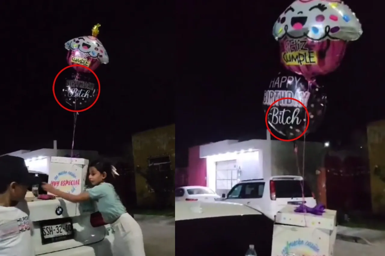 'Andaba de prisa'; compra globo de cumpleaños a su hija sin saber lo que decía