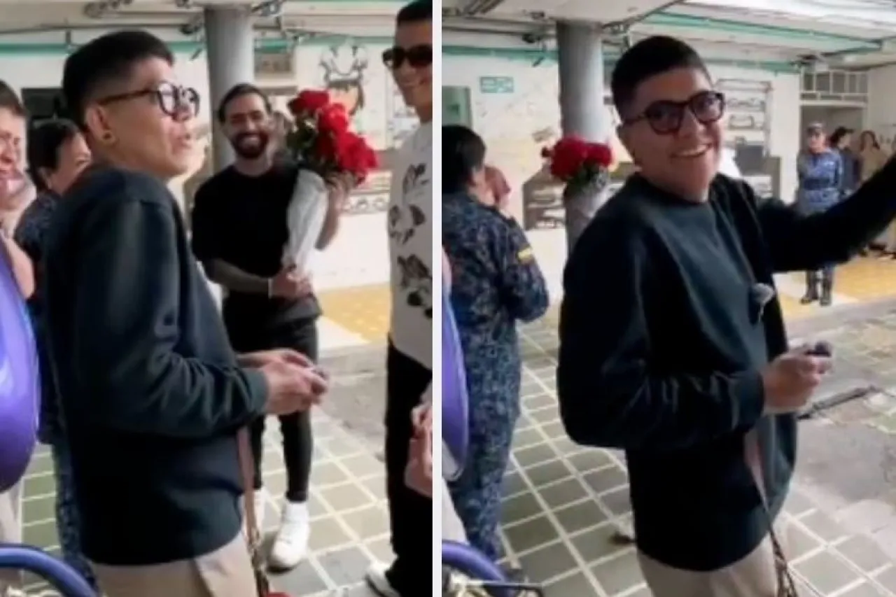 Influencer acude a cárcel para grabación y se encuentra a compañera de escuela